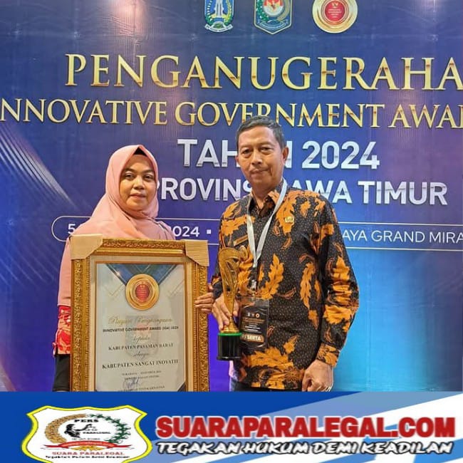 Kado Terindah Akhir Tahun 2024, Pasbar Raih Penghargaan Sebagai Kabupaten Sangat Inovatif