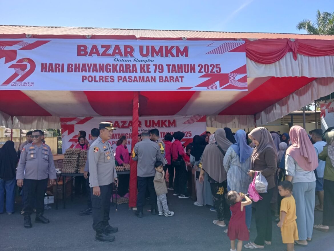 memeriahkan Hari Bhayangkara ke-79,Polres Pasaman Barat Menyedikan Bazar UMKM