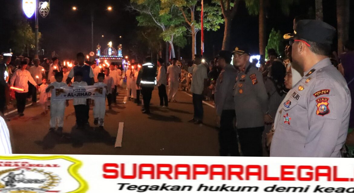 Polres Siak Amankan Pawai Takbir Idul Adha 1446 H, Ribuan Warga Meriahkan Malam Takbiran di Kabupaten Siak