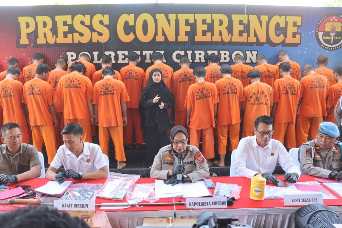 Polresta Cirebon Ungkap 20 Kasus Tindak Pidana, Amankan 28 Tersangka.