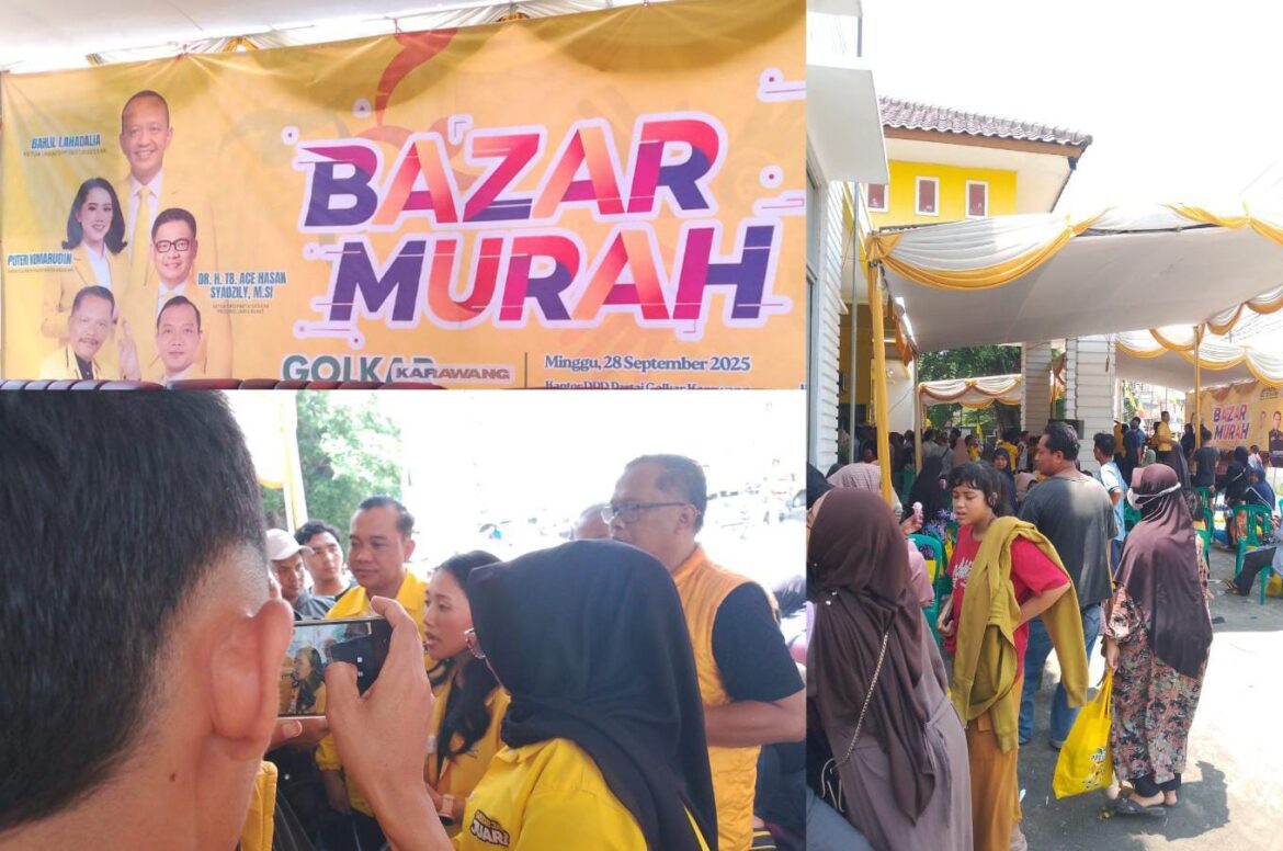HUT ke-61, DPD Golkar Kabupaten Karawang Gelar Pasar Murah Bazar di Karawang
