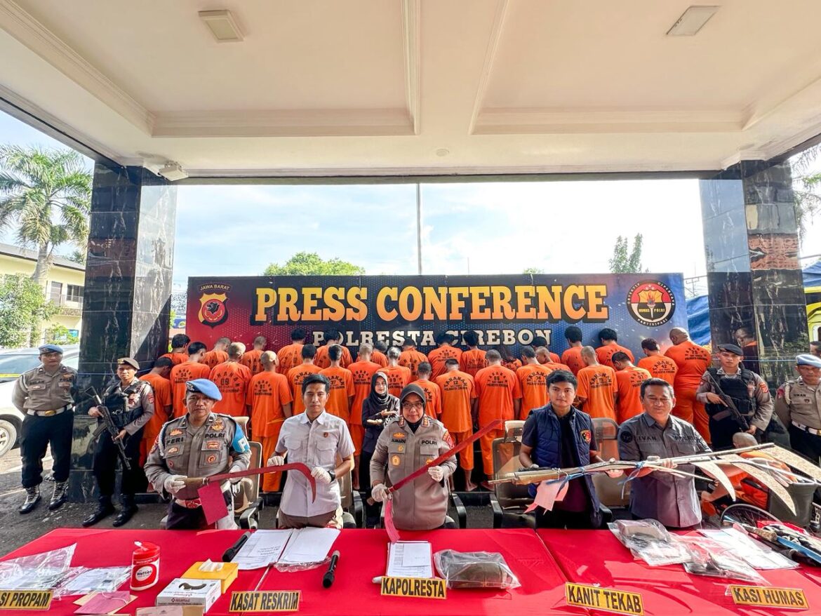 24 Kasus Tindak Pidana di Ungkap Polresta Cirebon dan mengamankan  31 Tersangka