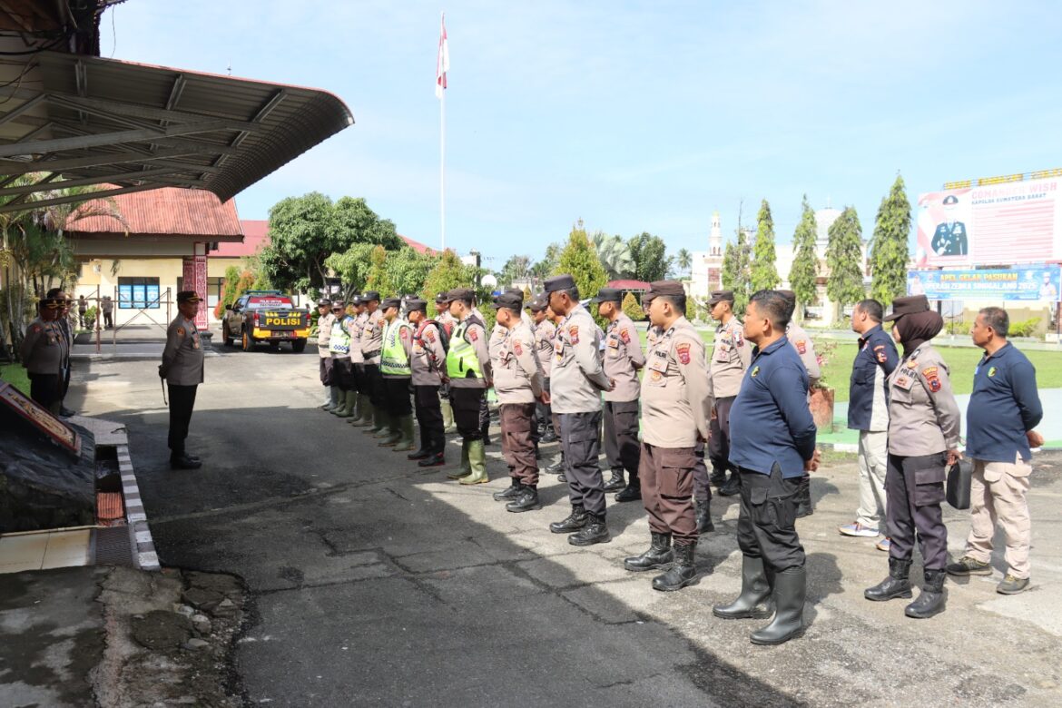 Kapolres Pasaman Barat Pimpin Apel Kesiapan Tanggap Darurat Bencana
